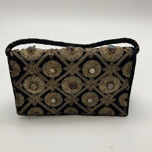 Amazing vintage metal embroidered with stone bag